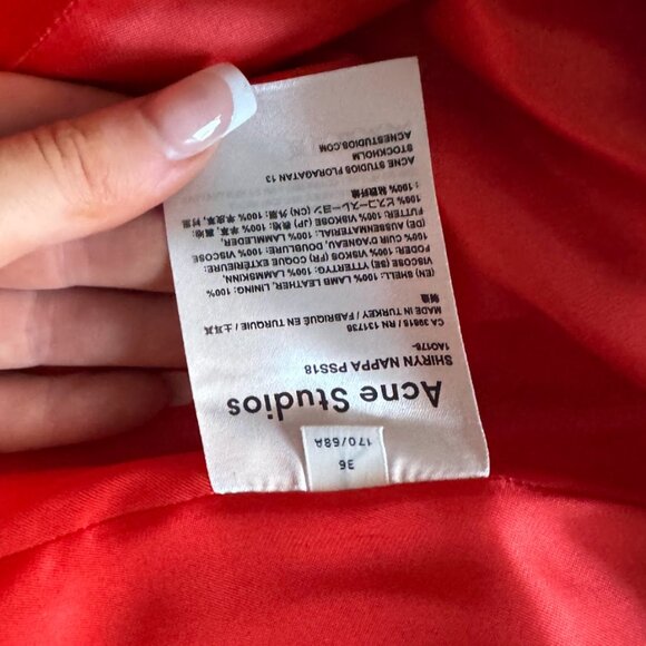 Acne Studios Red Leather Mini Skirt – EU 36 / US 4 Luxury statement piece from A - Picture 6 of 6